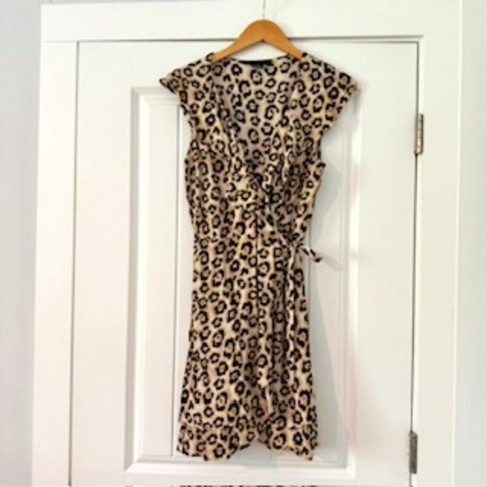 Sanctuary Mini Wrap Dress Aniimal Print M